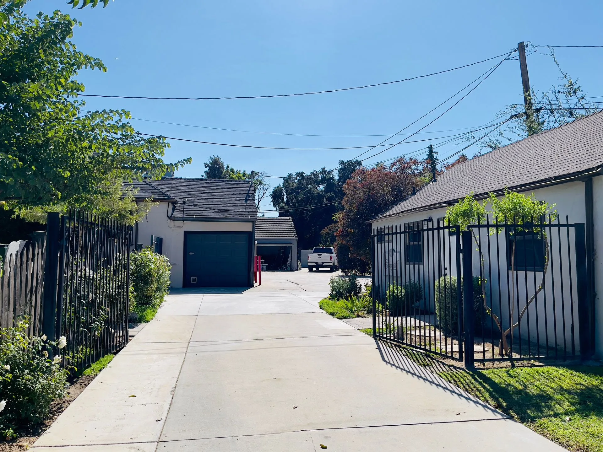 Main driveway and parking